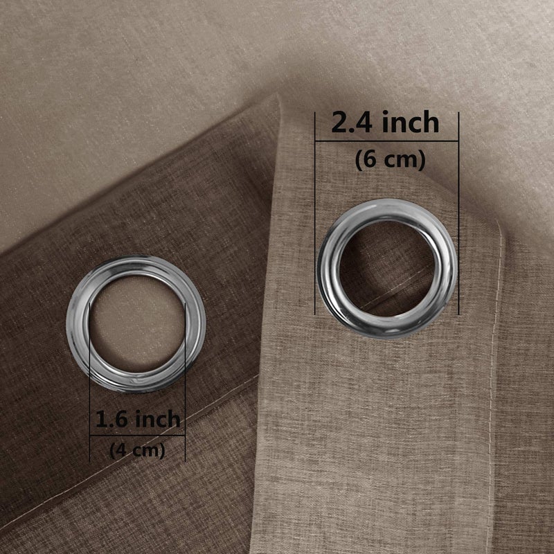 DWCN Faux Linen Ombre Sheer Curtains - Semi Voile Gradient Grommet Top Curtains for Bedroom and Living Room, Set of 2 Window Curtain Panels, 52 x 84 Inches Long, Chocolate Brown - Image 4